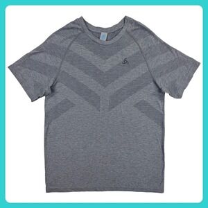 Odlo Kinship Light T Shirt Men Large Gray Lyocell Blend Short Sleeve Performance